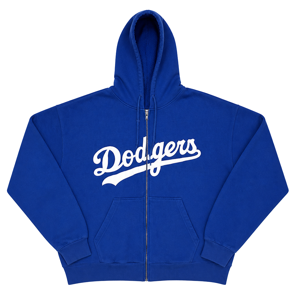 Majestic Los Angeles Dodgers MLB Royal Blue Full-Zip Fleece Hoodie 1