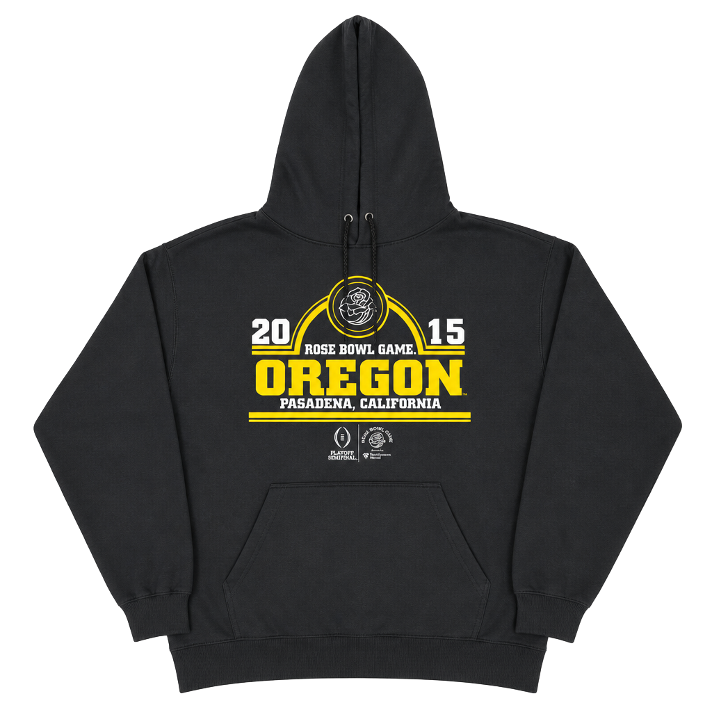 Classic 2015 Rose Bowl Oregon Ducks Pasadena California Black Hoodie L 1