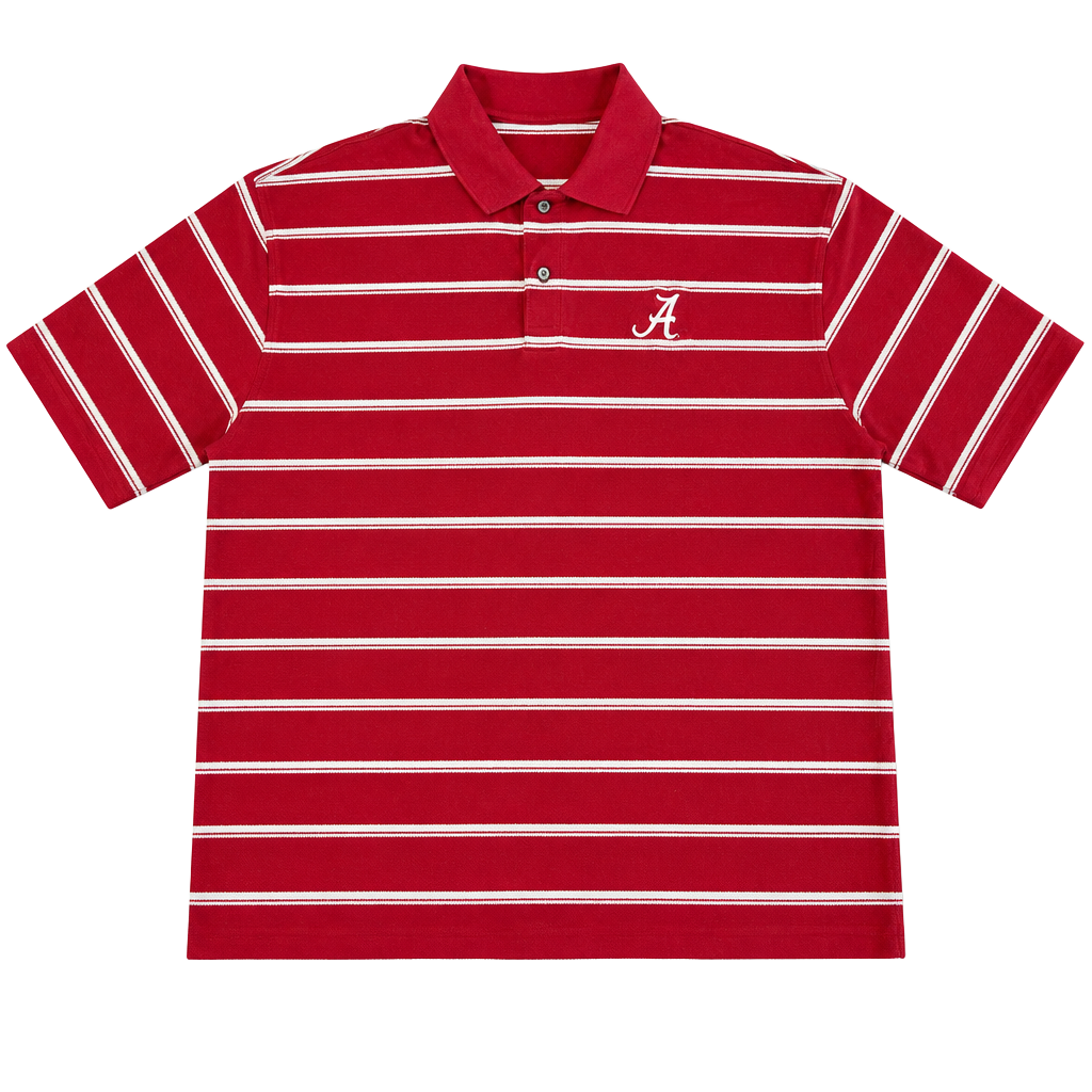 Ashworth University of Alabama Crimson Tide Striped Polo Shirt 1