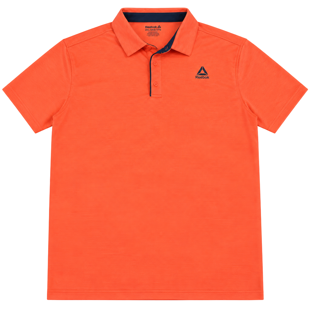 Reebok Polo Shirt 2XL Orange Athletic Golf Tennis Performance Top 1