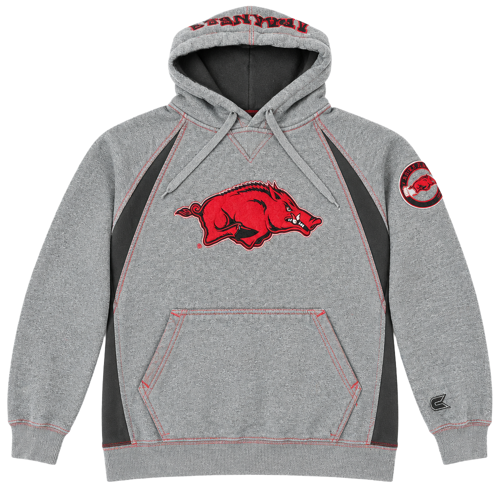 Colosseum Arkansas Razorbacks Hoodie Size XL Gray NCAA Sweatshirt 1