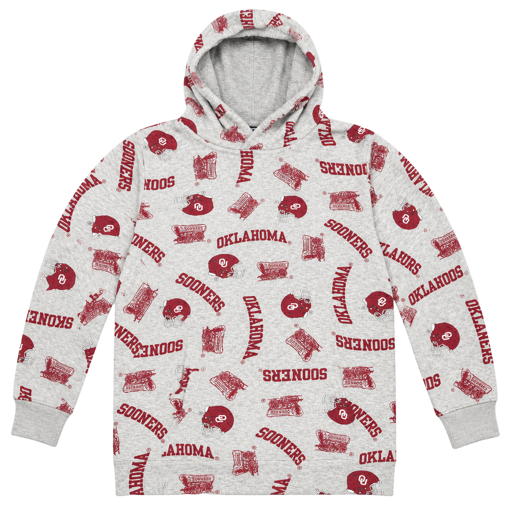 Team Athletics Oklahoma Sooners Hoodie Size XL-EG-TG-14/16 Gray 1