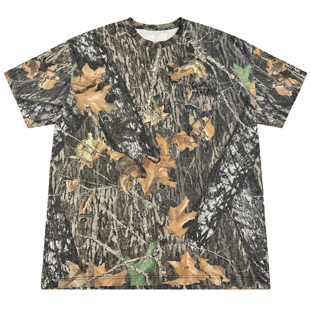 Mossy Oak Break Up Camo T-Shirt Pocket Deer Hunting Outdoors Brown 1
