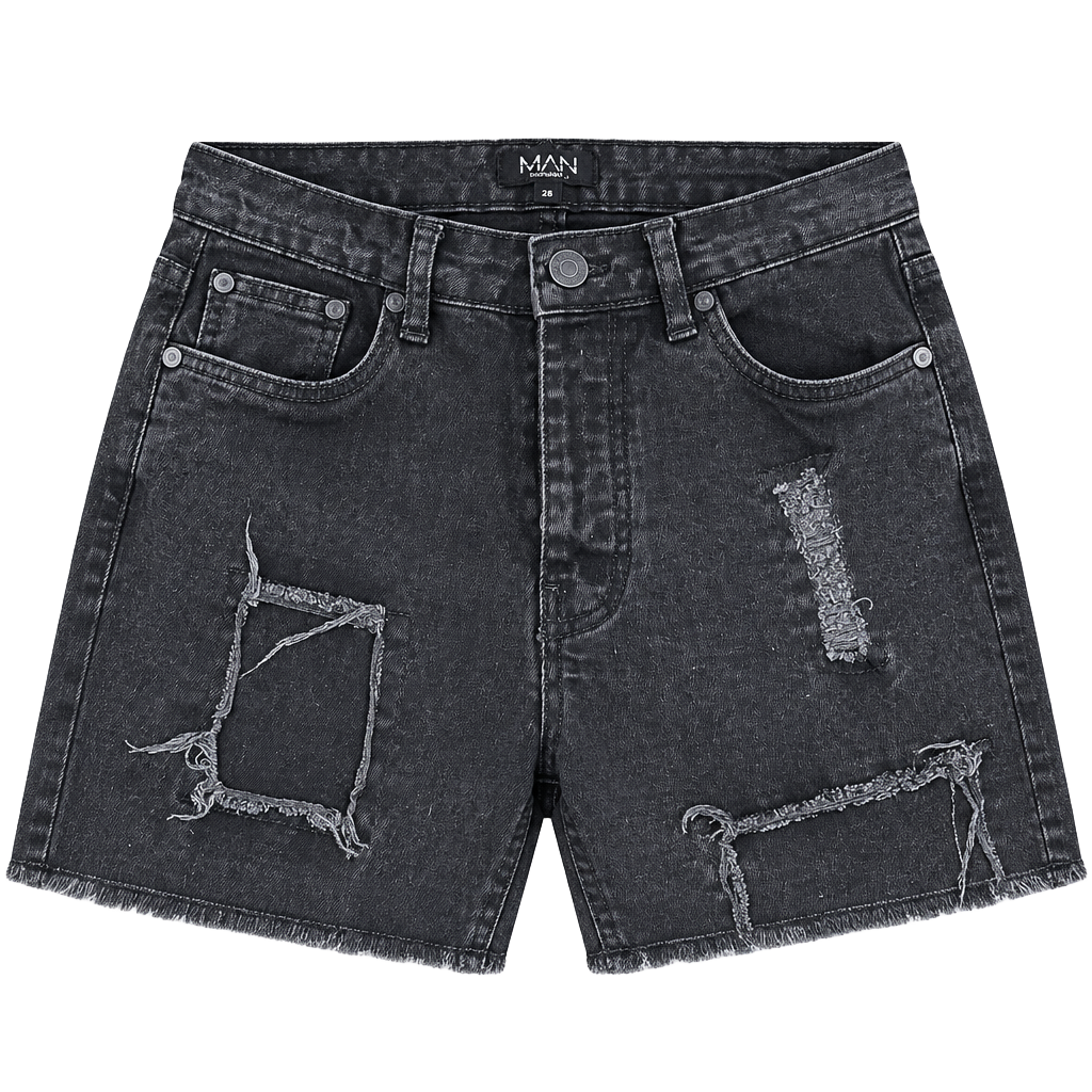 BoohooMAN Distressed Skinny Jeans Size 28 Black 1