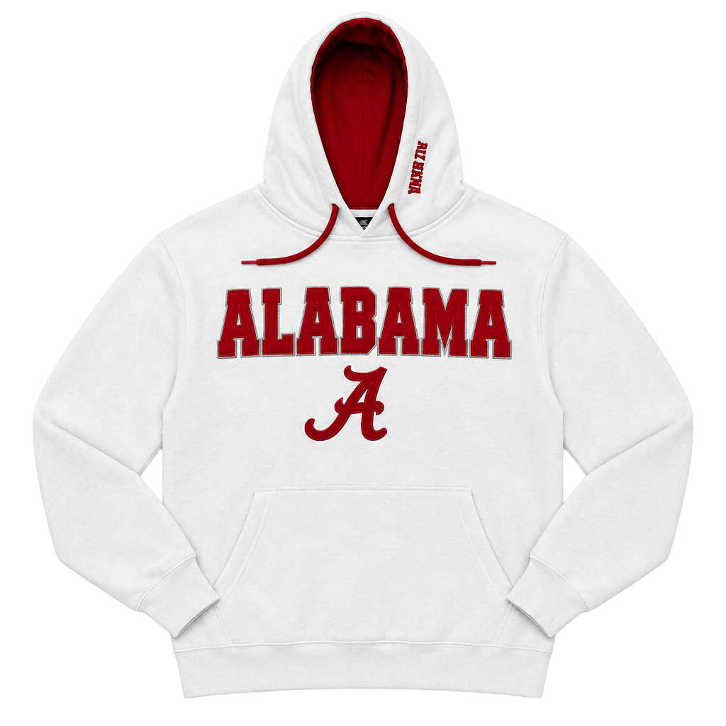 Colosseum Alabama Crimson Tide Hoodie Size M White Pullover Sweatshirt 1
