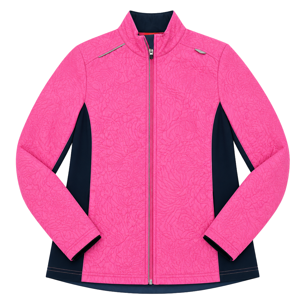 Saucony Women's Quilted Full-Zip Athletic Performance Jacket, Pink 1