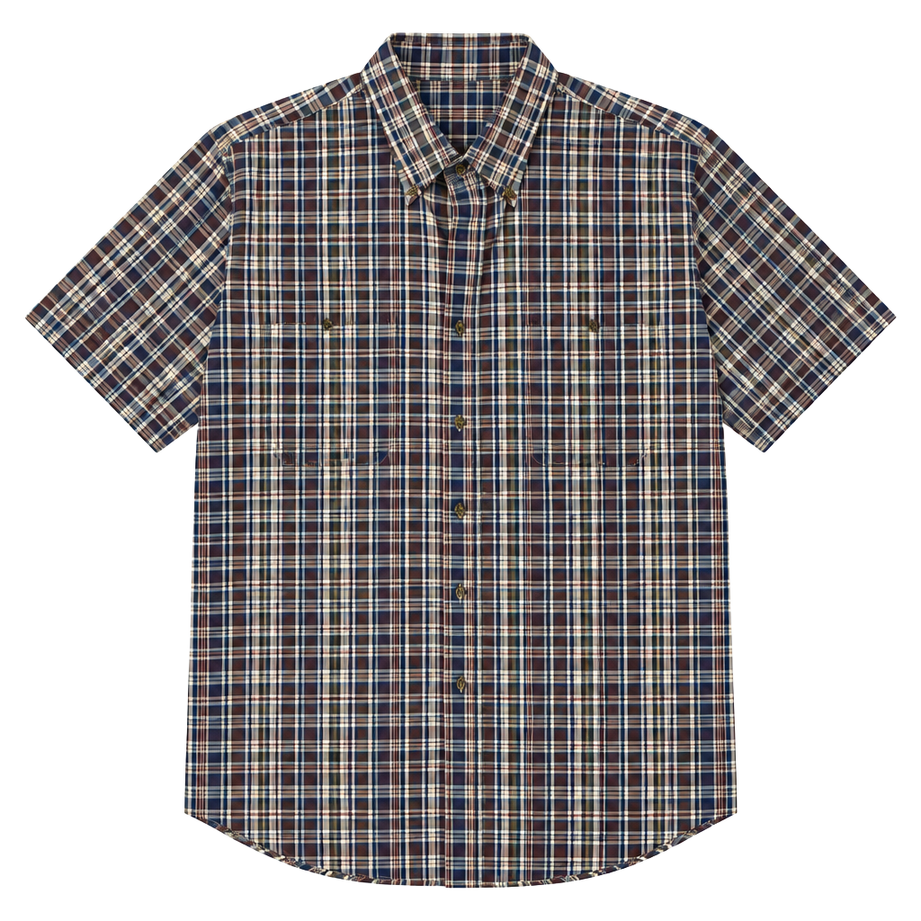 Van Heusen Plaid Button Down Shirt Size 16-16 1/2 Short Sleeve 1