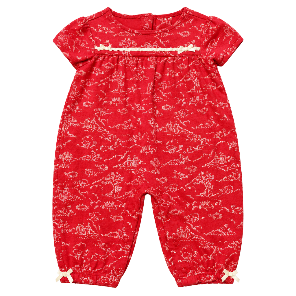 Koala Baby Bubble Romper Size 3/6 MOS Red Castle Print 1