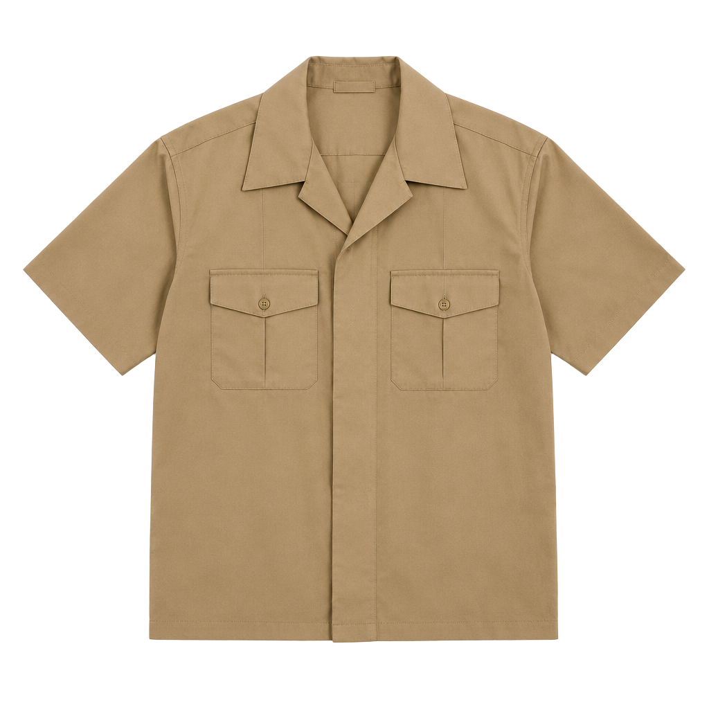 US Navy Flying Cross Khaki Short Sleeve Shirt Large Tan Uniform 1