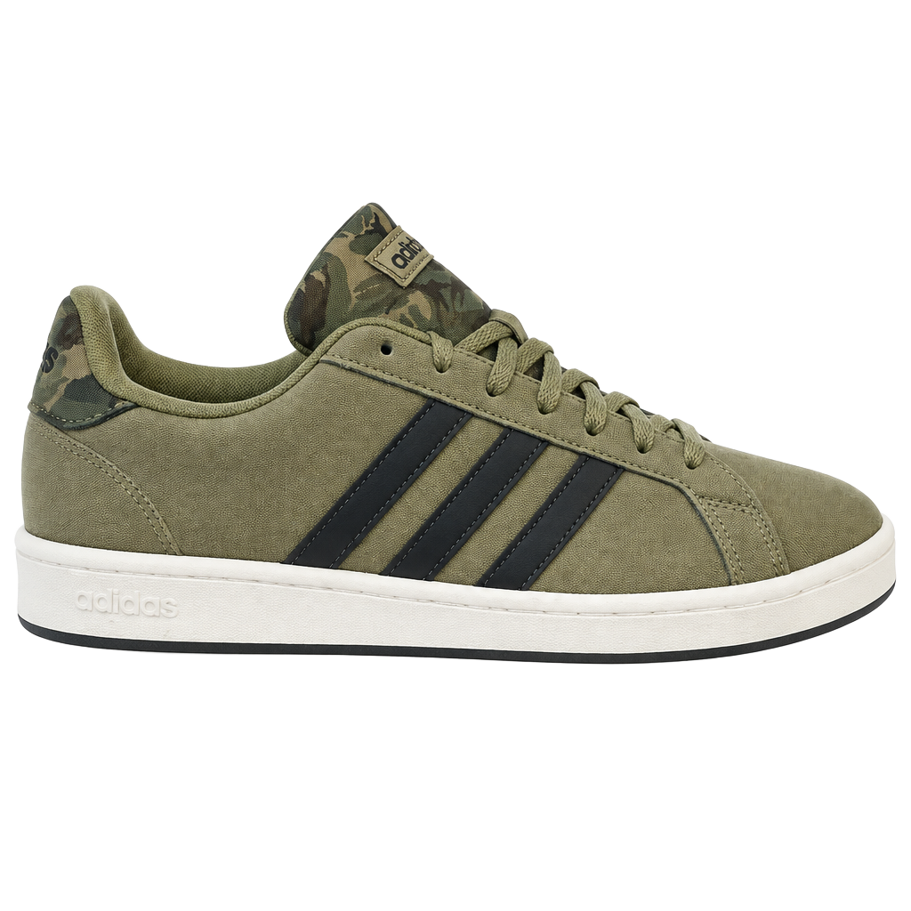Adidas Grand Court Size 11.5 Orbit Green Carbon Cloud White Camo 1