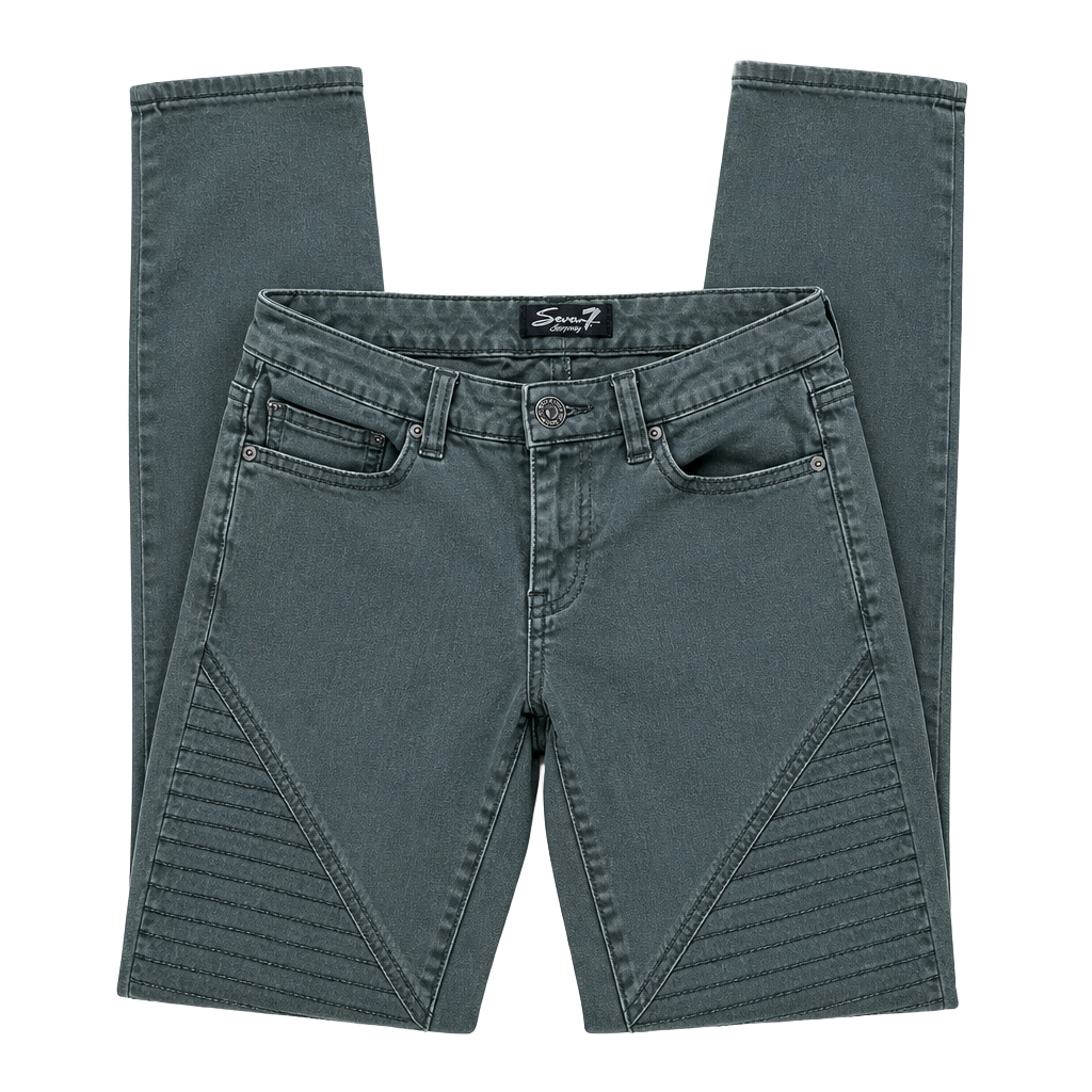 Seven7 Skinny Moto Jeans Women’s Size 4 Green Rugged 1