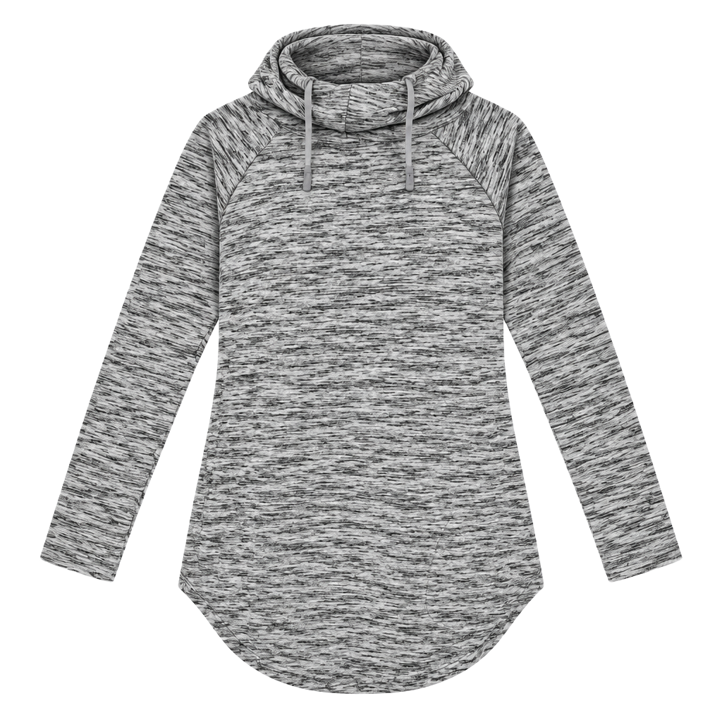 Mossimo Supply Co. Marled Gray Funnel Neck Hoodie Sweatshirt Women’s Large 1