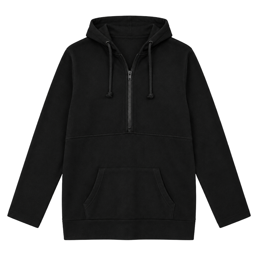 Unbranded Black Quarter Zip Hoodie Pullover XL 1