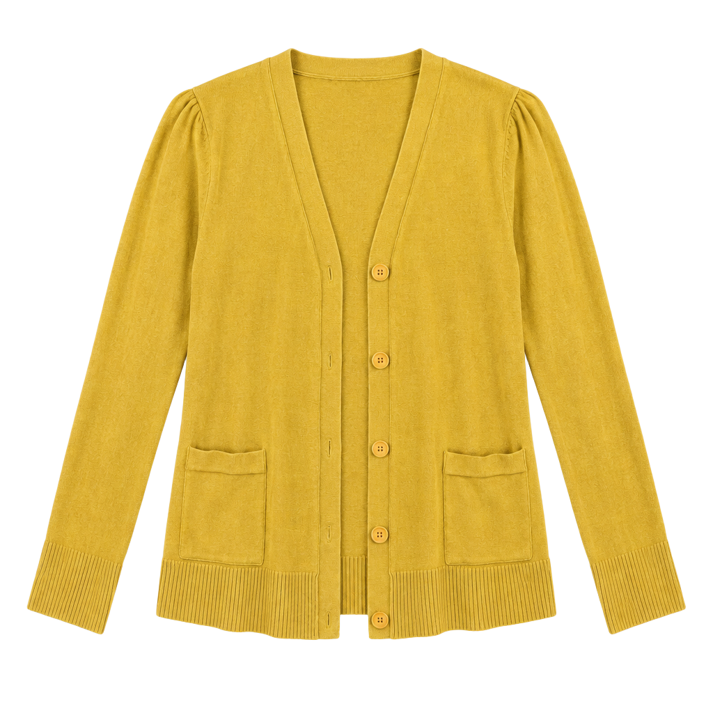 Faded Glory Yellow Cardigan Sweater Women’s Small Fall Winter 1