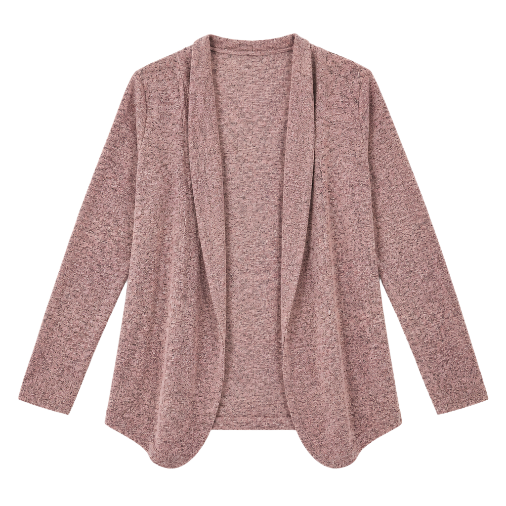 Grayson Threads Hooded Cardigan Pink Purple Heathered Open Front Sweater Large 1