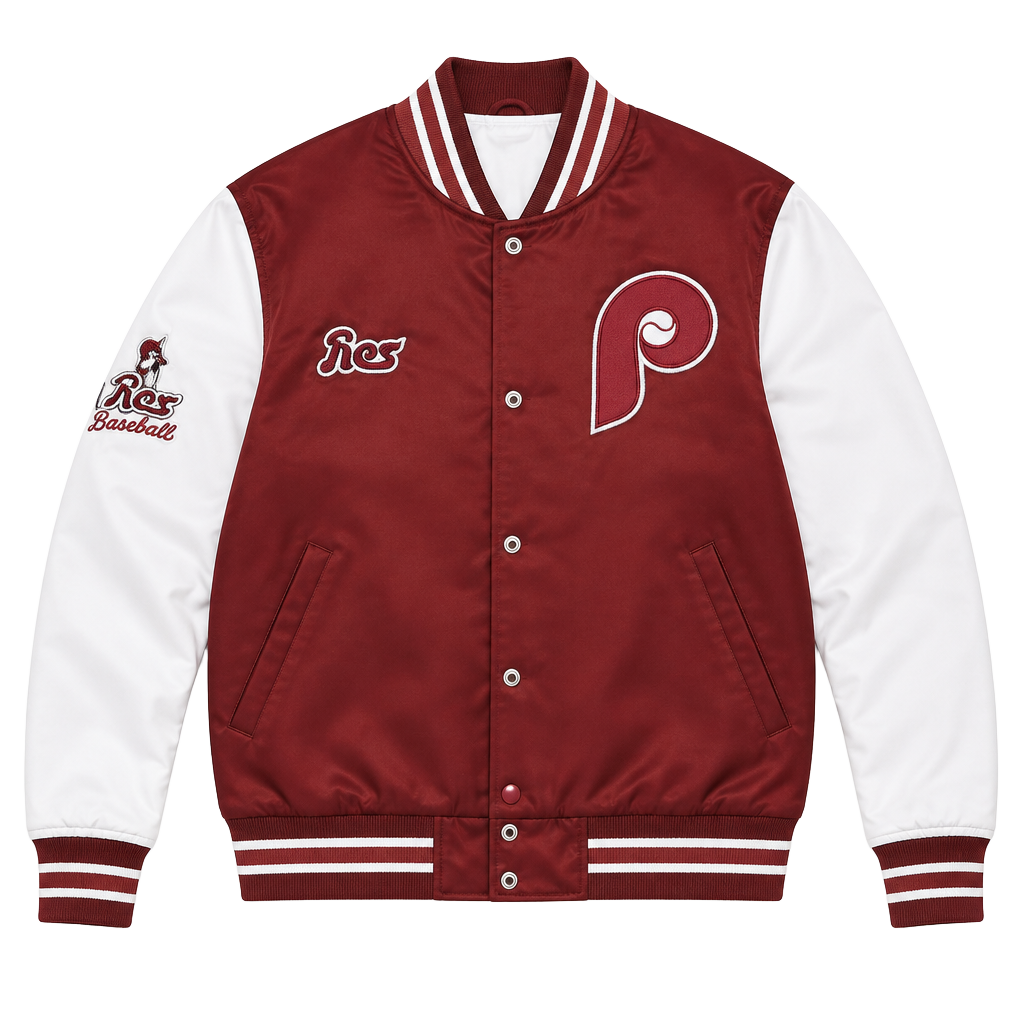 Mitchell & Ness Philadelphia Phillies Satin Varsity Jacket Size Large 1