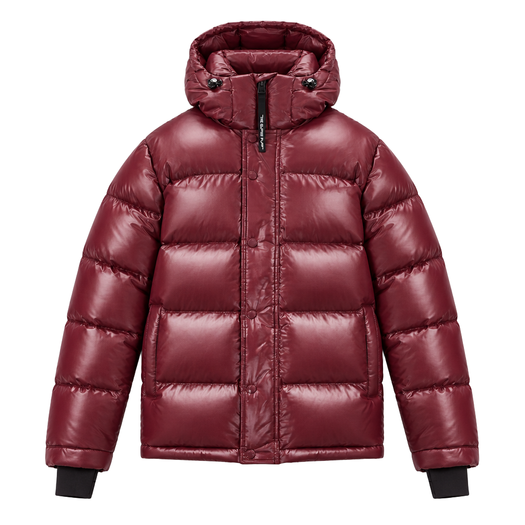Aritzia The Super Puff Hi-Gloss Jacket burgundy Size Small 1