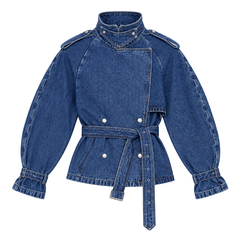 Anine Bing Pascale Trench Jacket Clean Indigo size Large 1