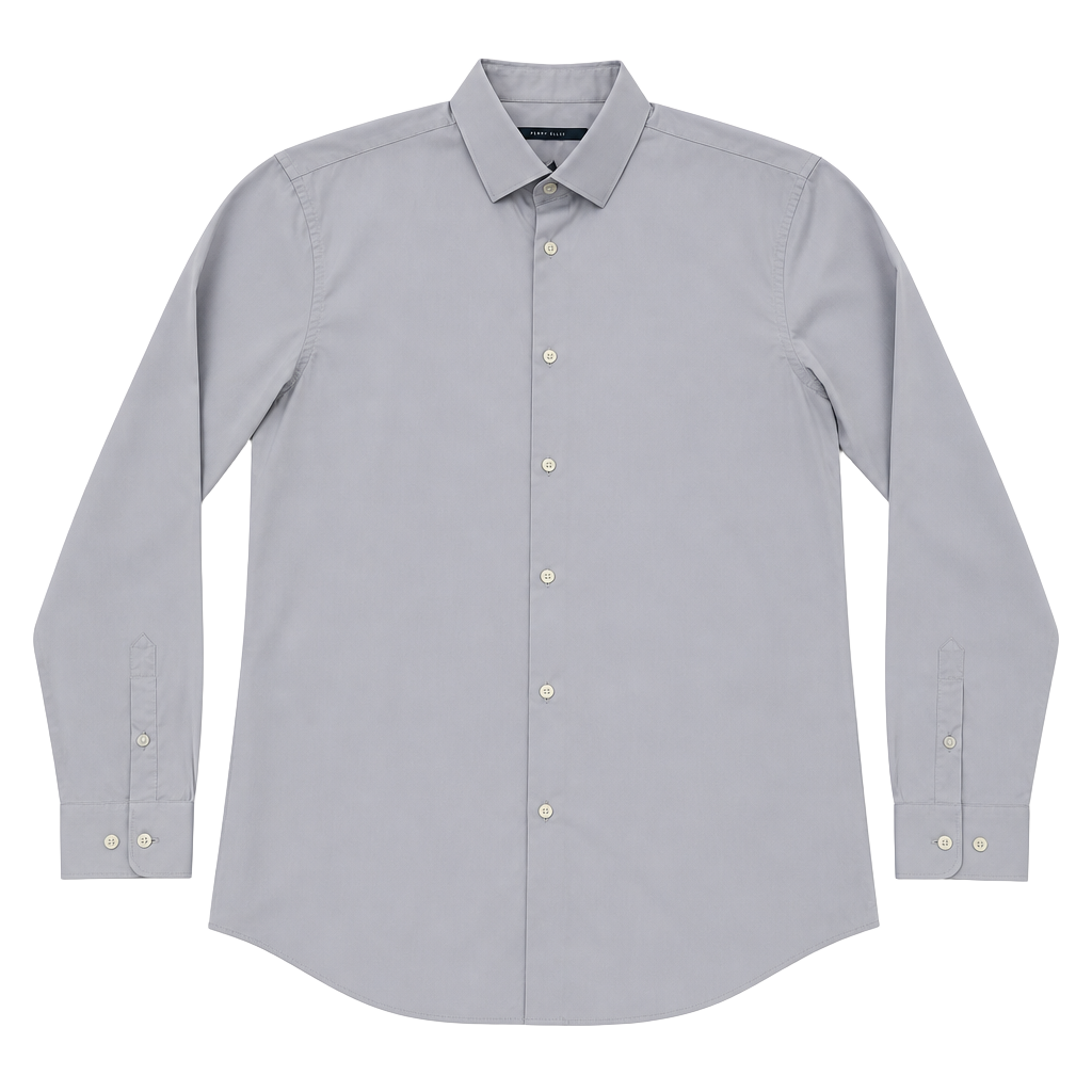 Perry Ellis Dress Shirt Mens L 16.5 34/35 Light Blue 1