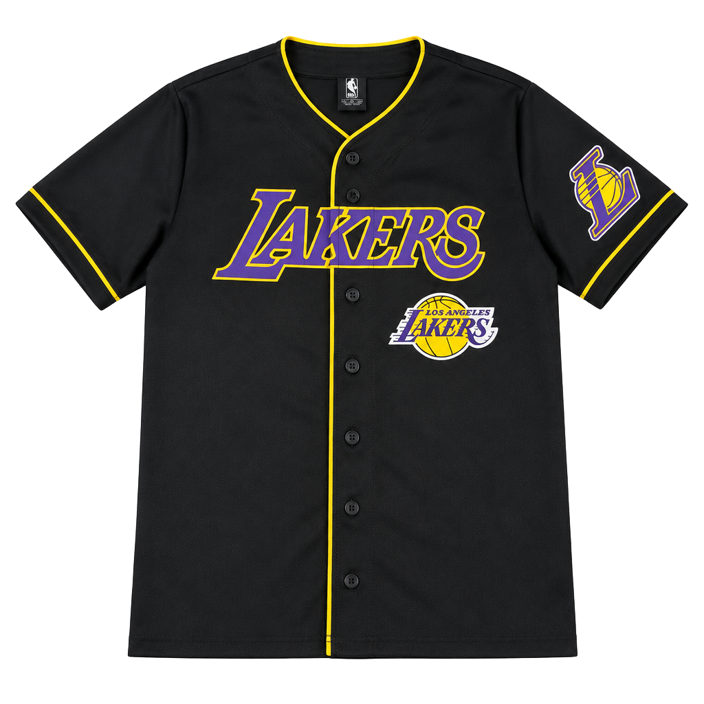 Men’s Ultra Game Los Angeles Lakers Baseball Jersey Size M Black 1