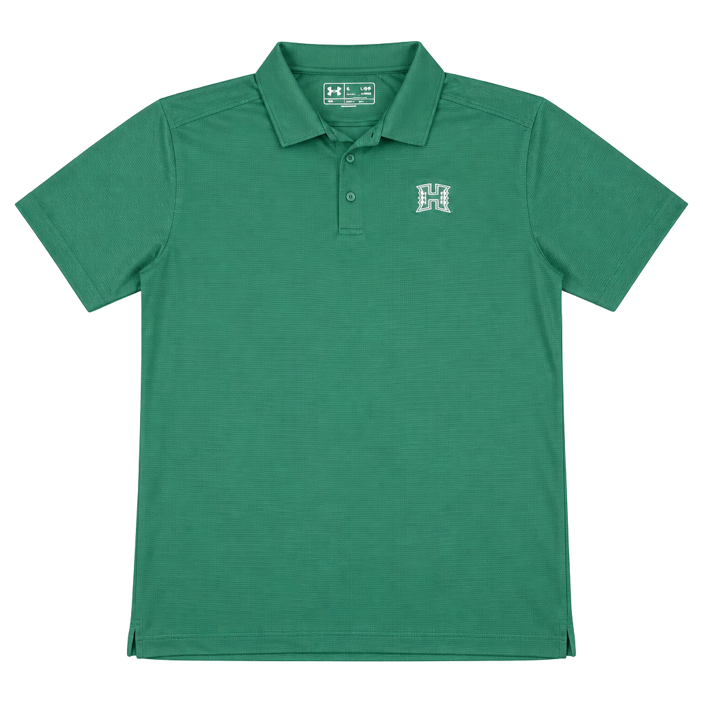 Men’s Cutter & Buck Hawaii Rainbow Warriors Polo Size XXL Green CB DryTec Shirt 1