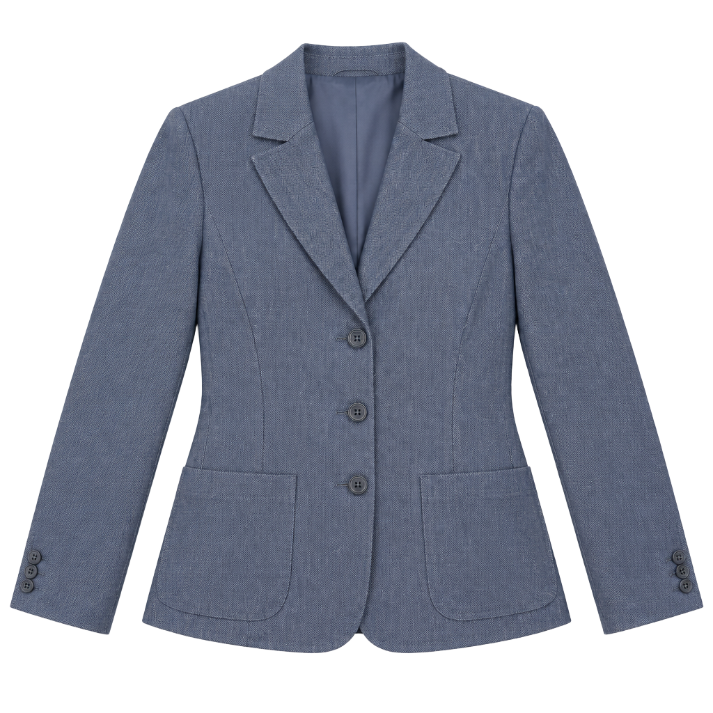 Women’s Gap Denim Blazer Size 12 Blue Cotton Stretch Casual Suit Jacket 1
