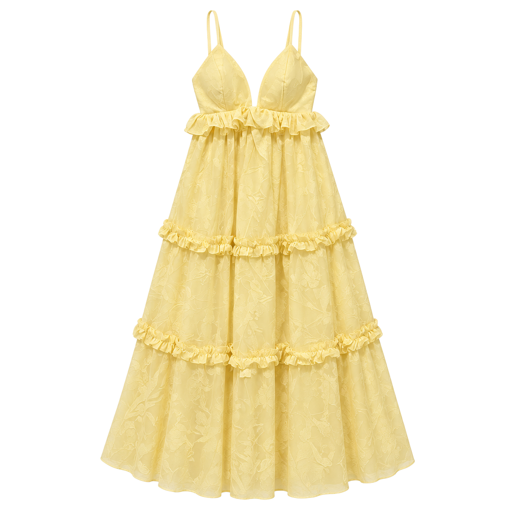 Yellow Tiered Maxi Dress 1