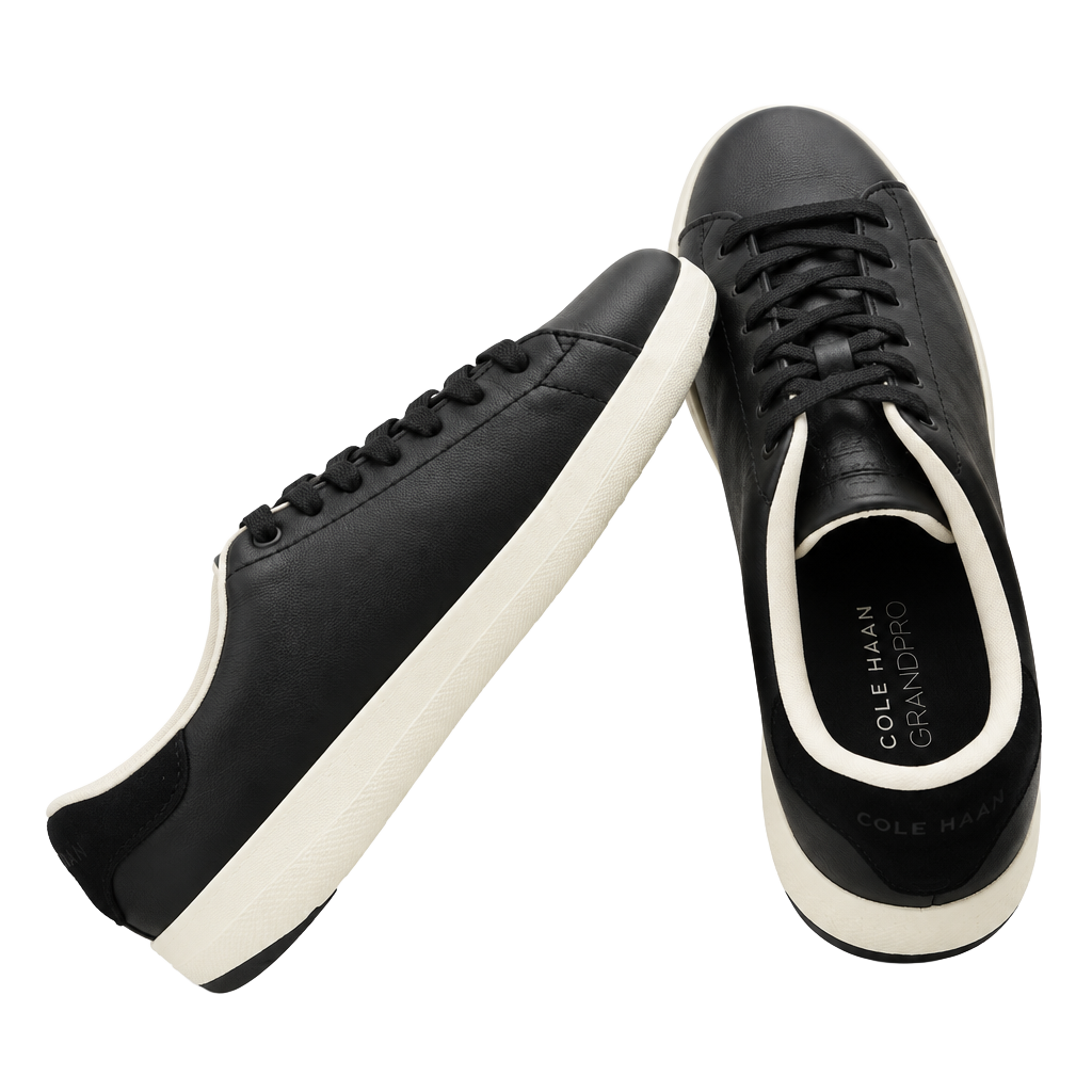 Cole Haan GrandPro Tennis Sneaker Size 8 B Black Leather 1