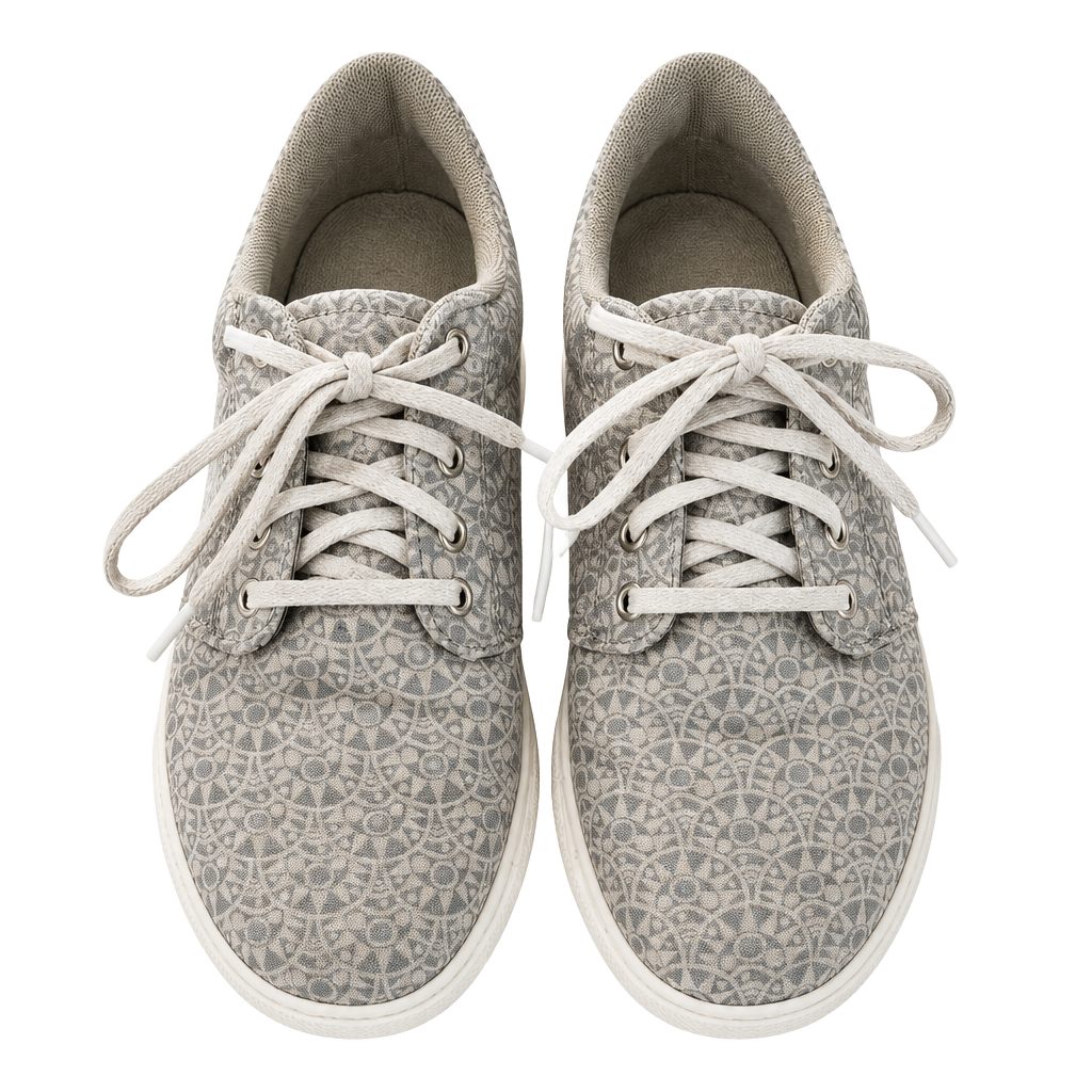 Inkkas Sneakers Size 7 Grey Geometric Print Lace Up Shoes 1