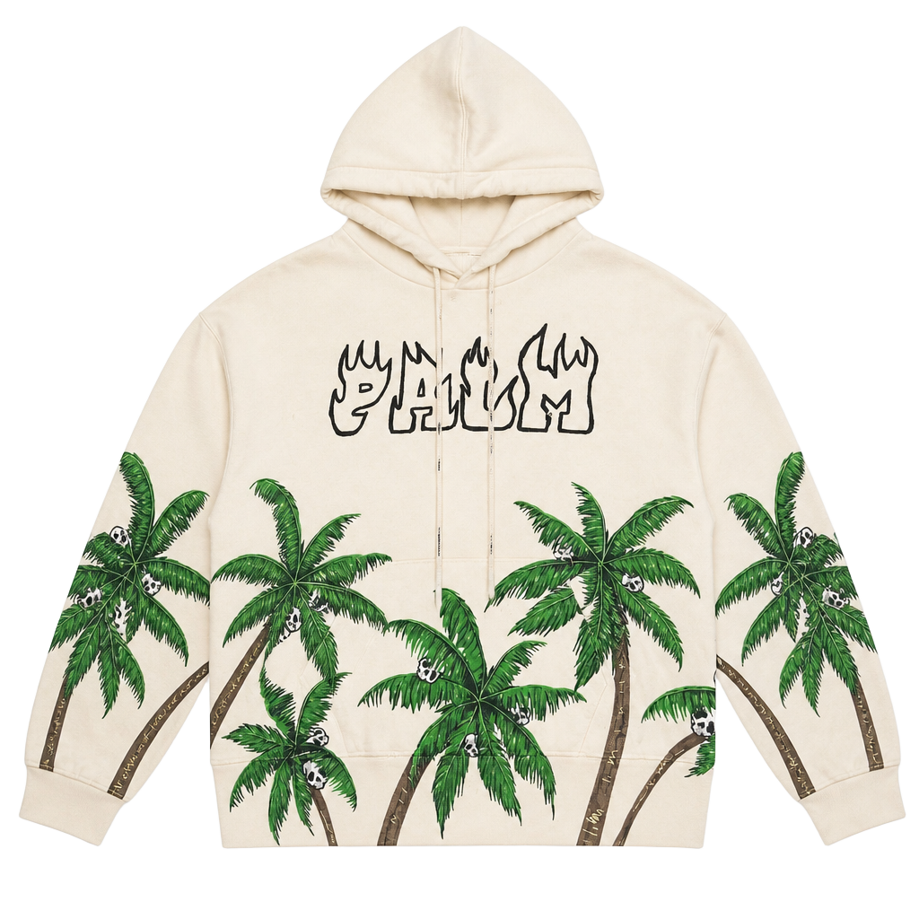 Palm Angels Palms and Skull Vintage Hoodie 1