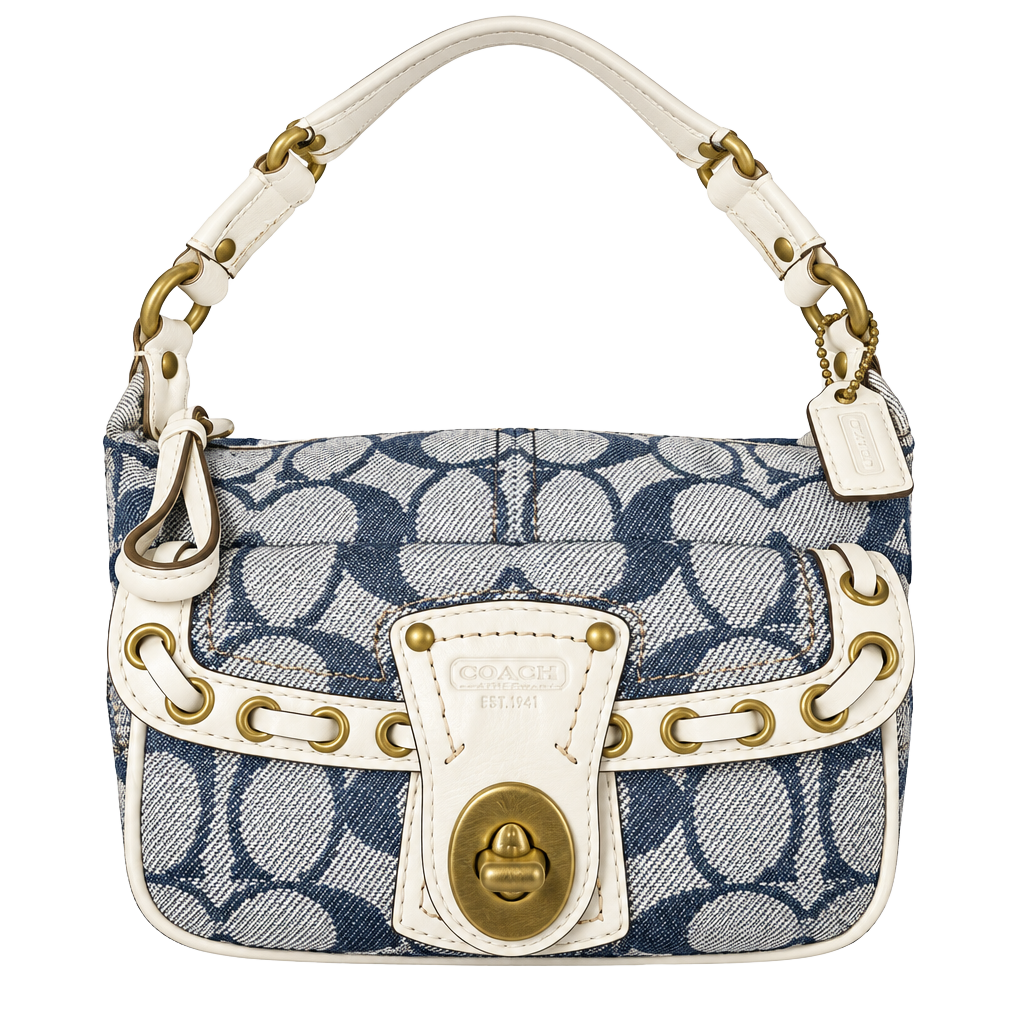Coach Mini Legacy Shoulder Bag 40315 Denim Signature 1