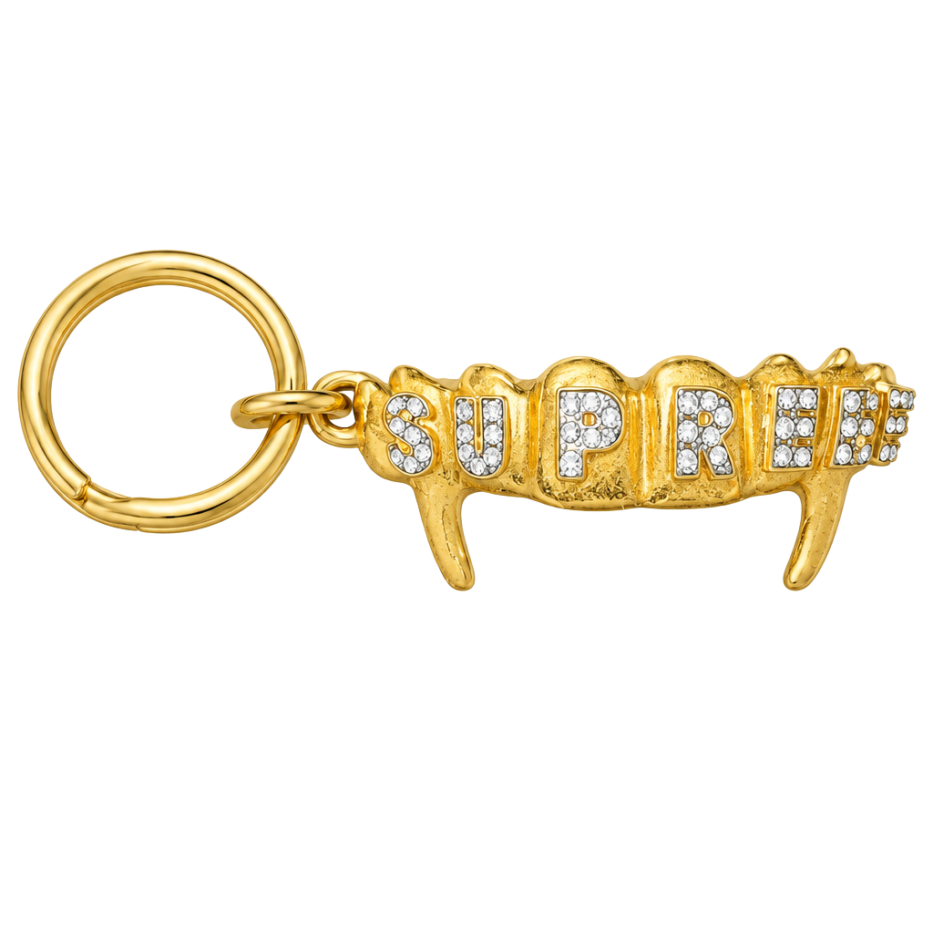 Supreme Fronts Grill Keychain Gold 1