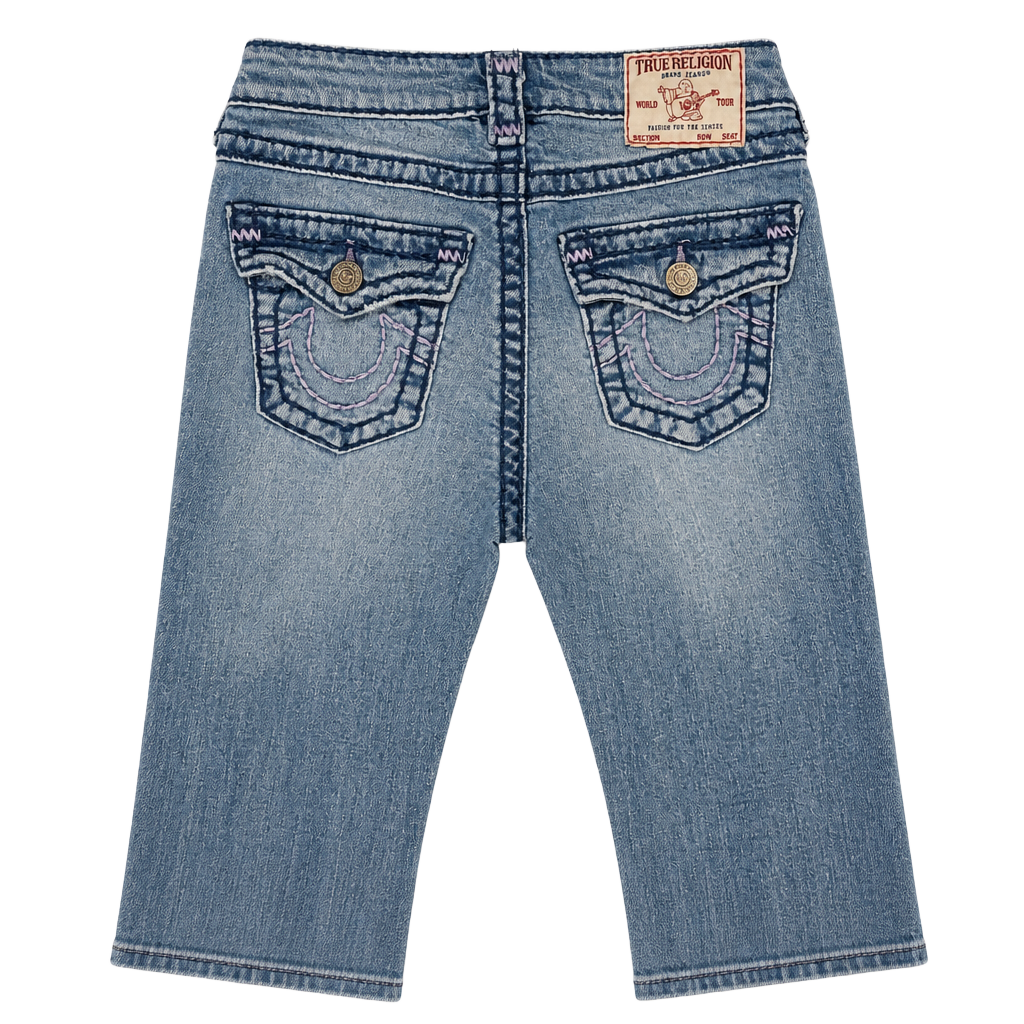 True Religion Becca Mid Rise Bootcut Size 24 Blue Denim Jeans 1