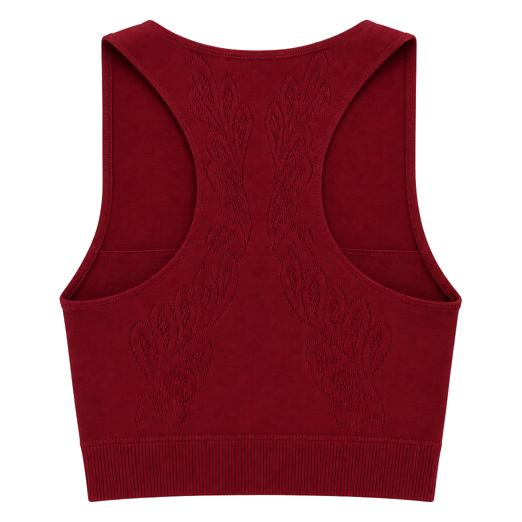 Fabletics Seamless Crop Tank Top Red 1