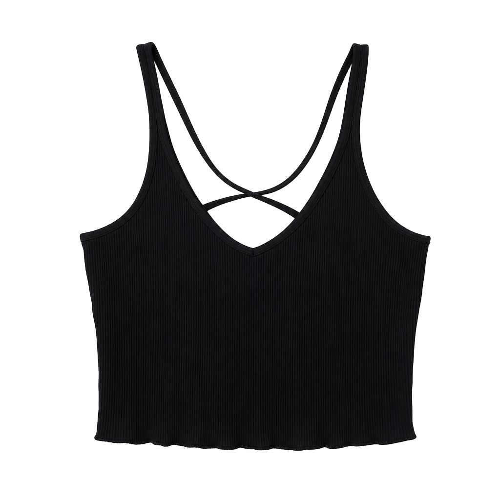 Vuori Rib Crop Tank in Black XL 1