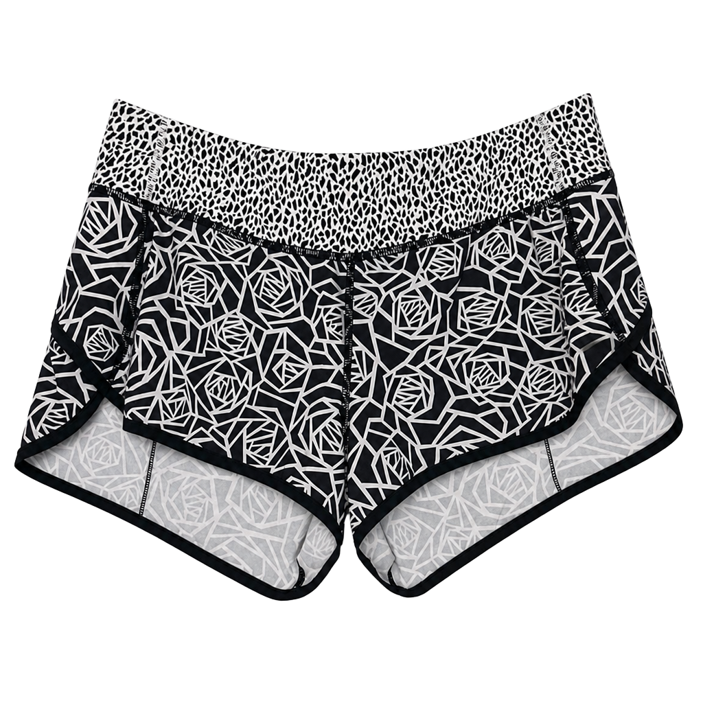 Lululemon Speed Up Shorts Posey Black White Mosaic size 10 1