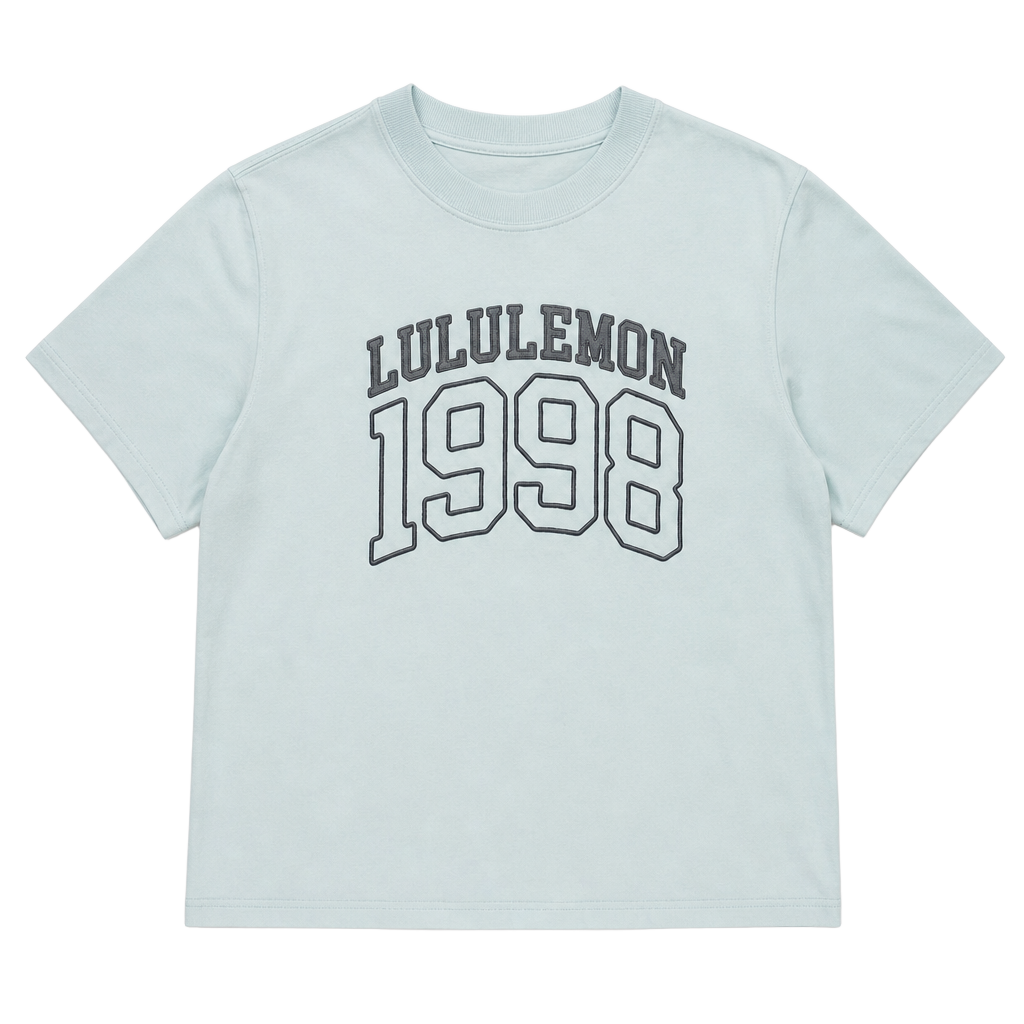 Lululemon Relaxed-Fit Cotton Jersey T-Shirt 1998 Graphic Mint Breeze Size 4 1