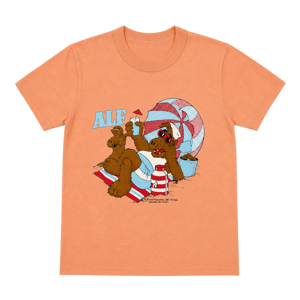 Vintage 1987 ALF Beach Graphic T-Shirt Size S 1