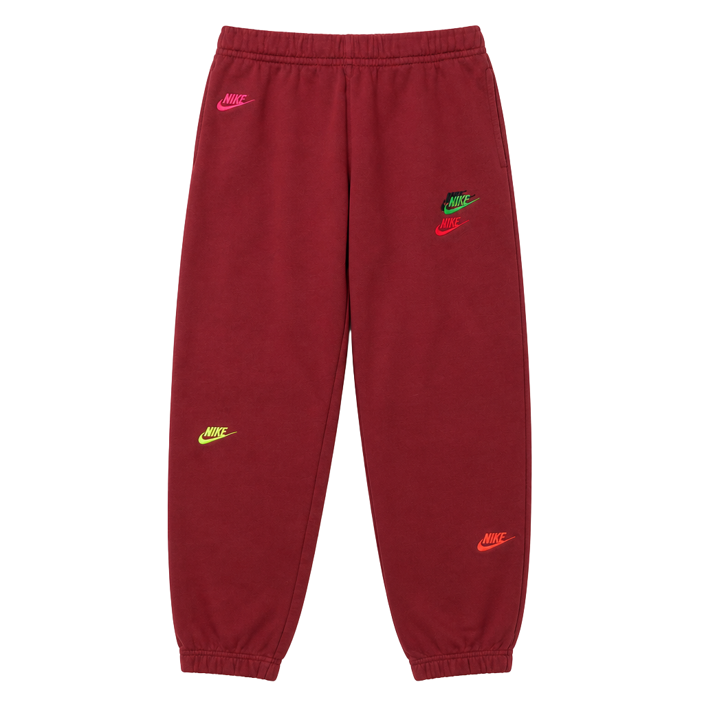 Nike Sportswear Sport Essentials Fleece Multi-Logo Jogger Pants Red 1