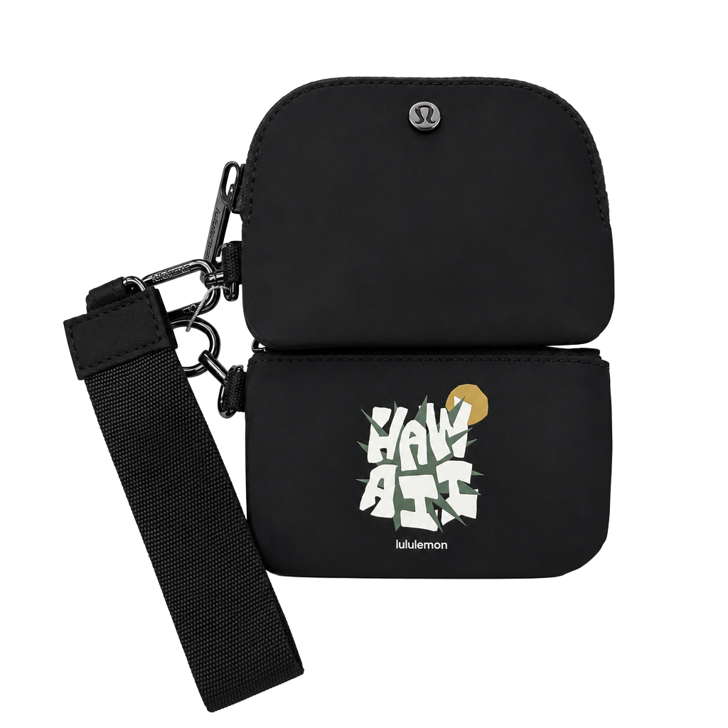 NWT Lululemon Dual Pouch Wristlet Hawaii Exclusive Black 1