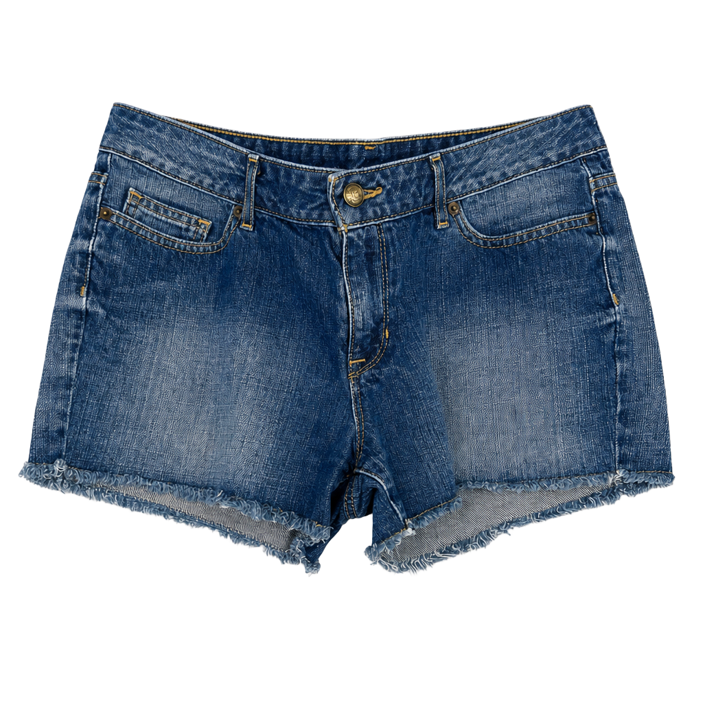 Michael Kors Denim Shorts Womens 8 Blue Cut-Off Frayed Hem Medium Wash Cotton 1