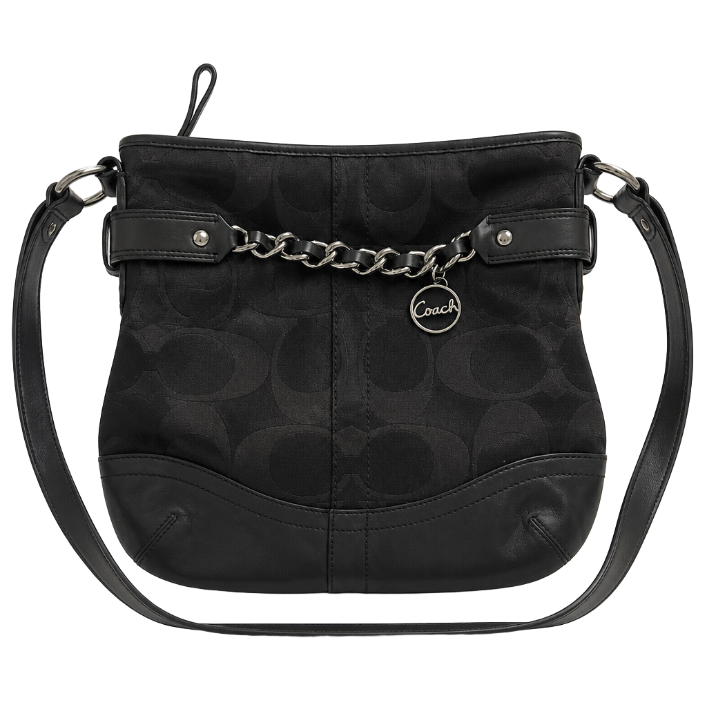 Coach Signature Optic Metallic Chain North South Duffle Crossbody Bag F19730 1