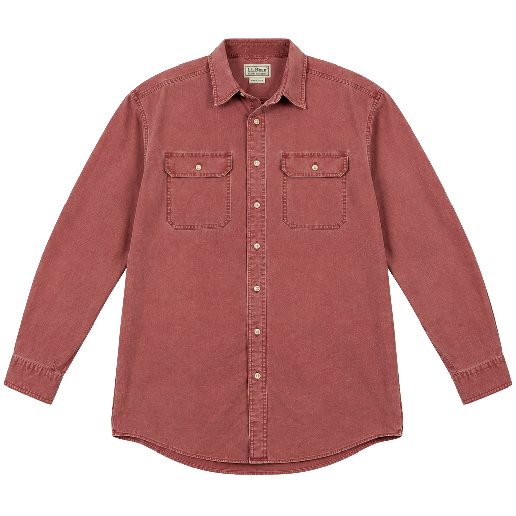 L.L.Bean Button-Down Shirt Size L-Tall Red Traditional Fit 1