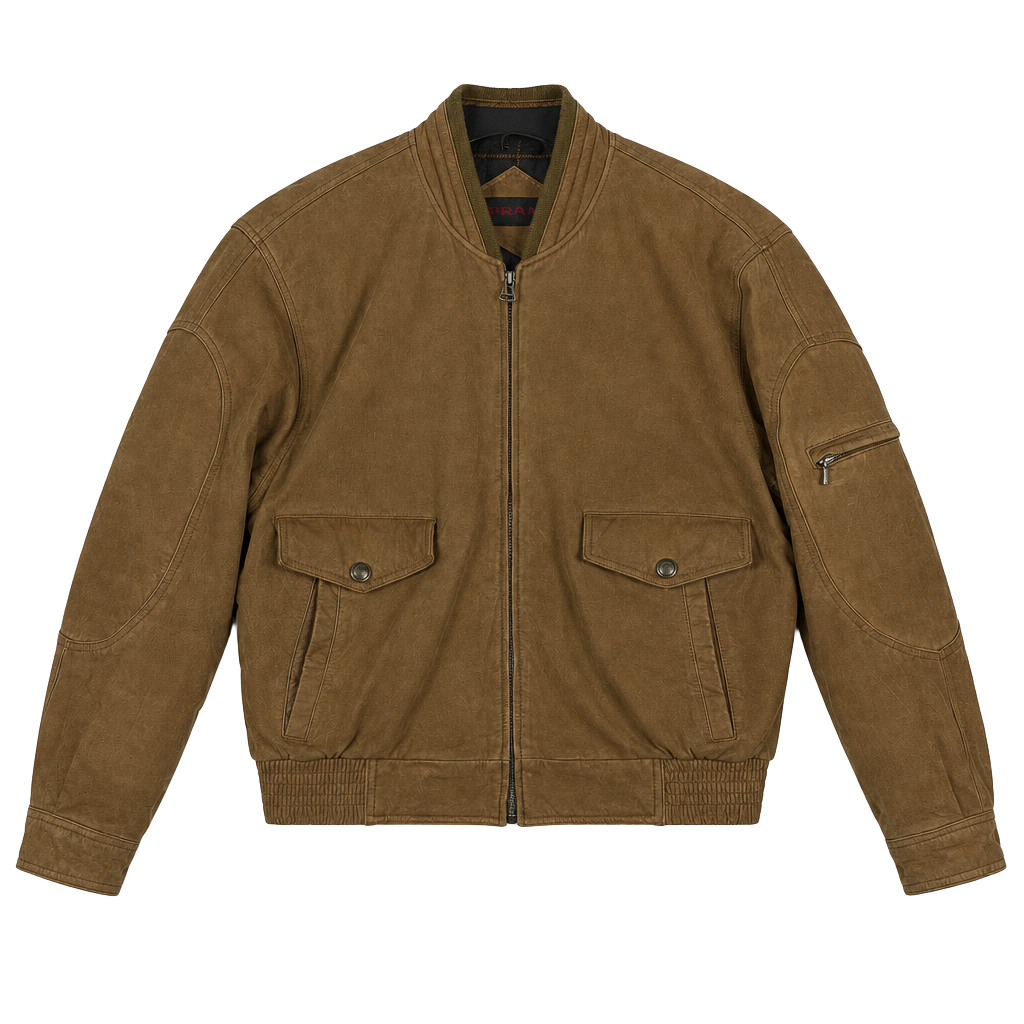 Vintage Leather Bomber Jacket Brown Distressed 1
