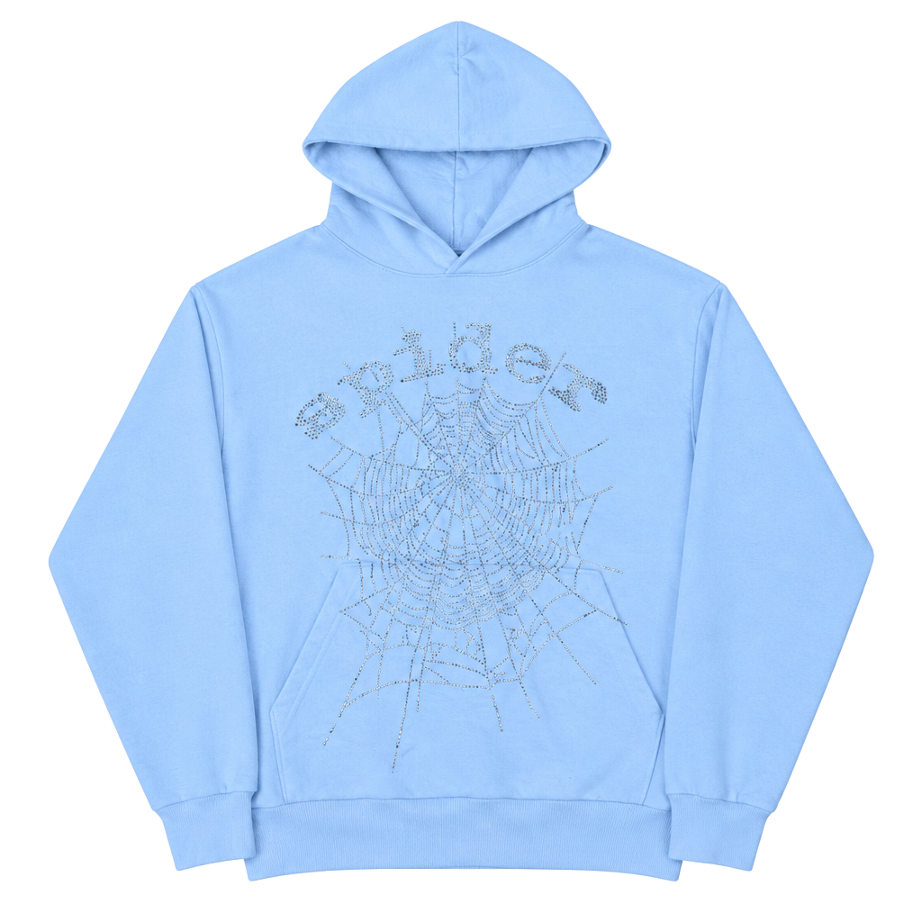 Sp5der OG Rhinestone Hoodie Size L White 1