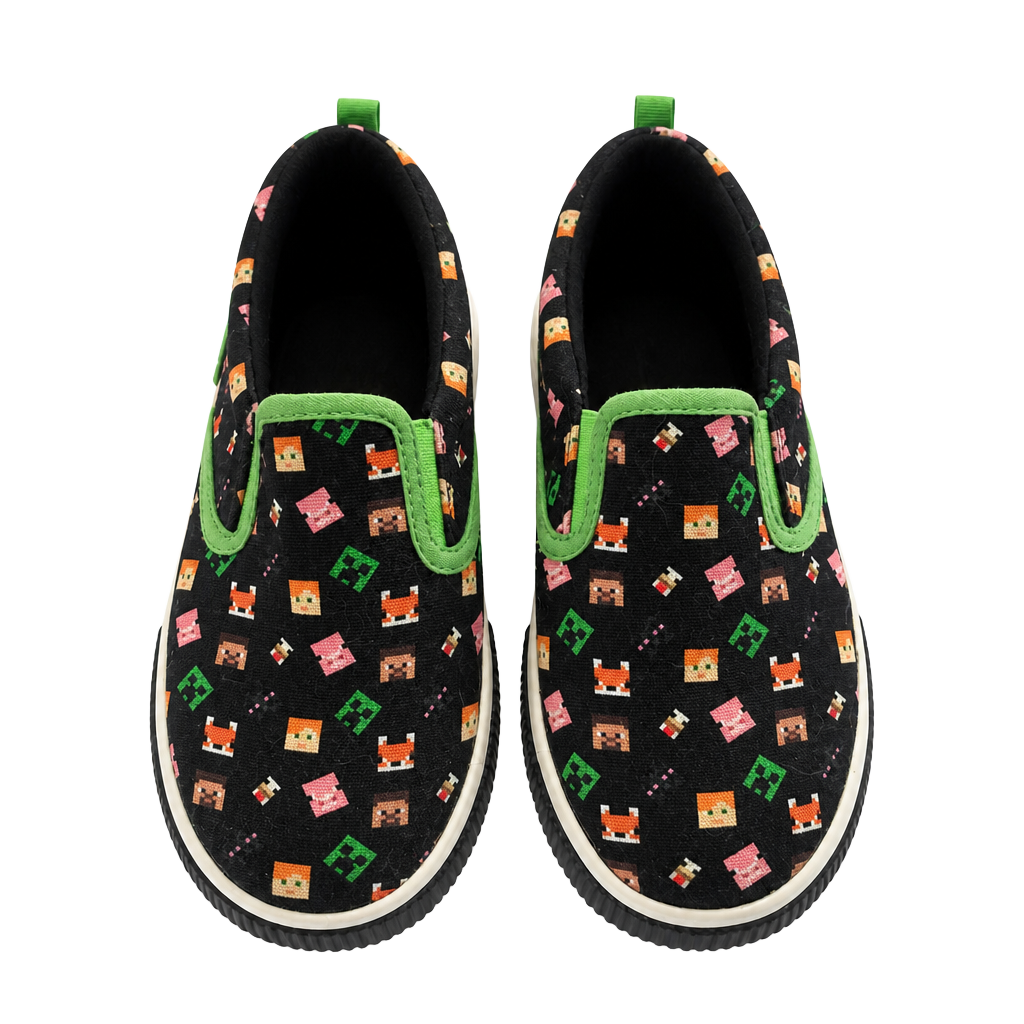 Minecraft Slip-On Sneakers Size 13 Black 1
