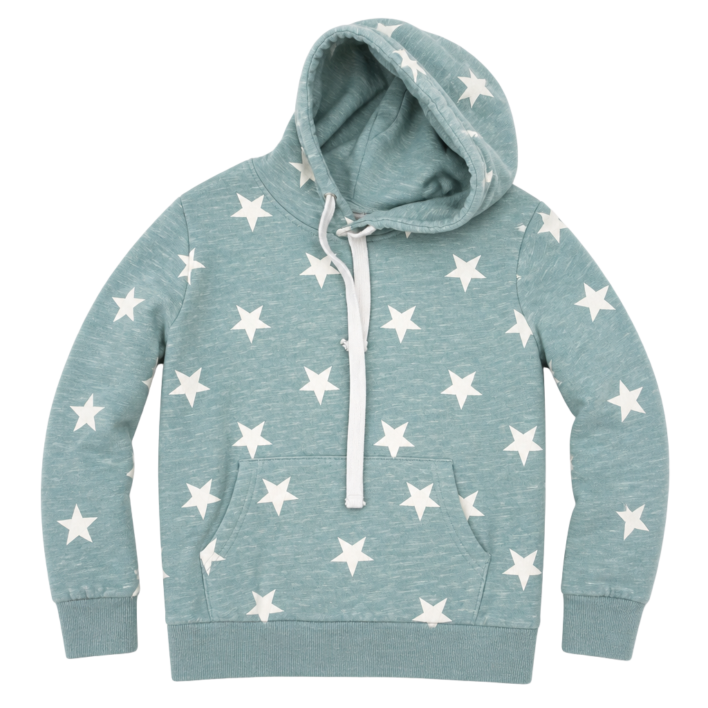 Reflex Star Print Pullover Hoodie Size L Blue White 1