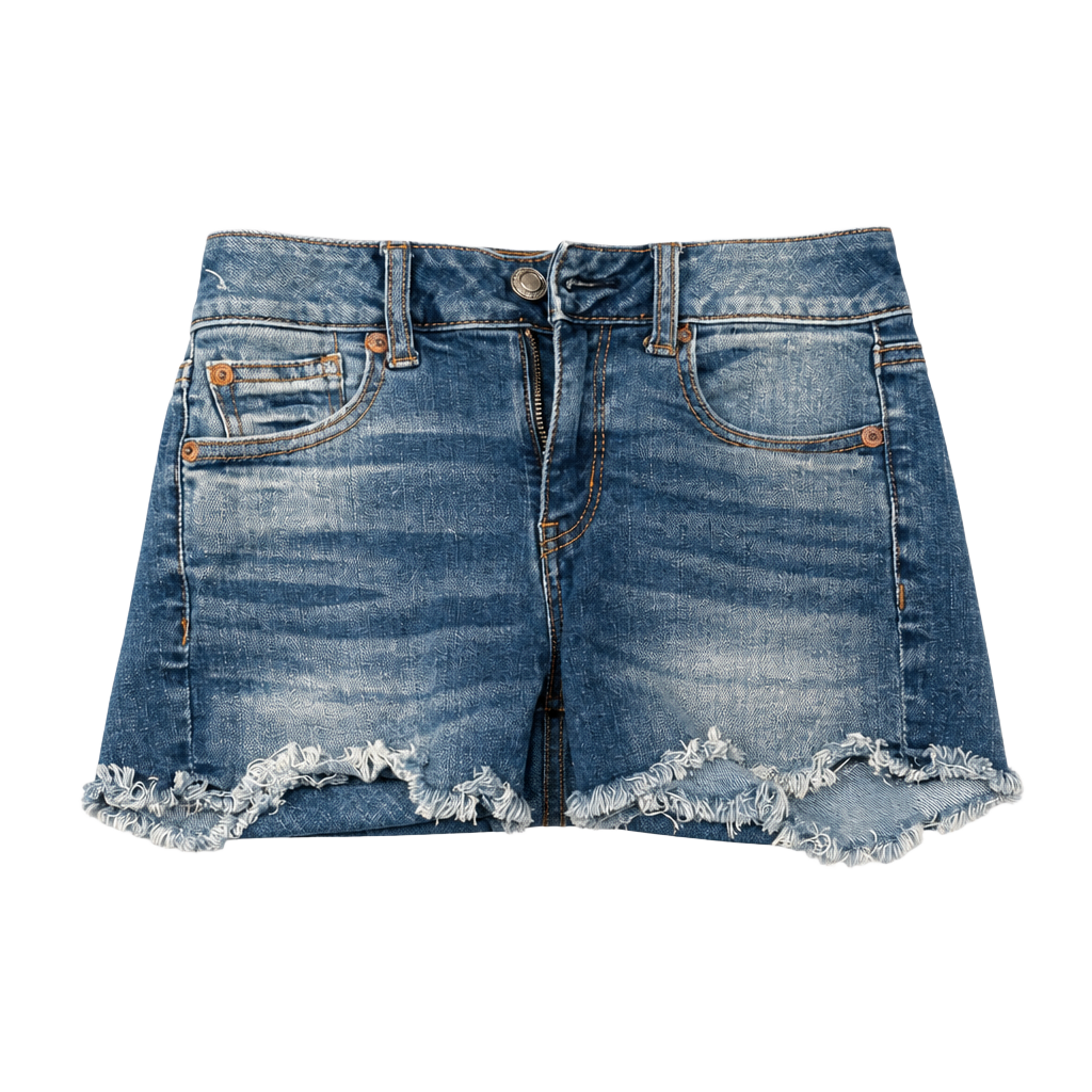 American Eagle Denim Shorts Size 0 Blue Distressed Cut Off 1