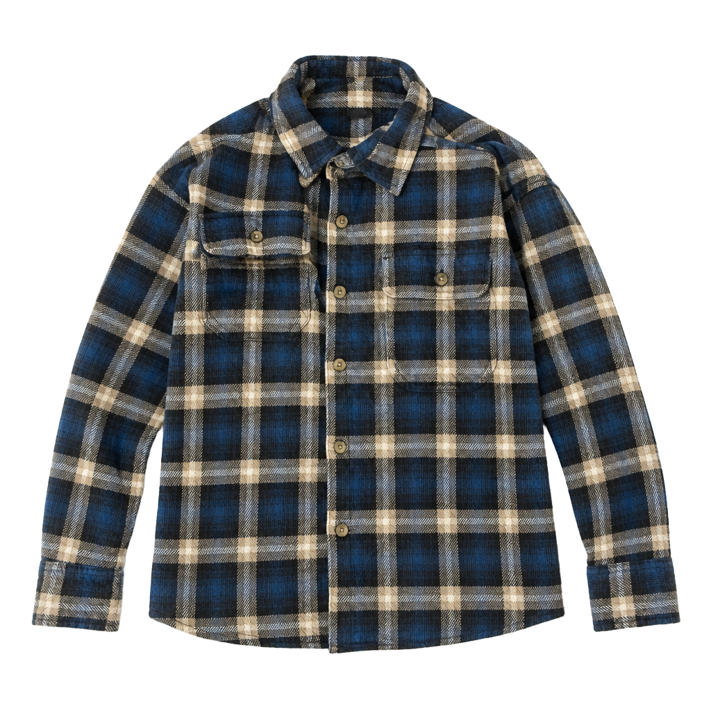 American Eagle Plaid Flannel Button Up Shirt Size XS Blue Brown 1