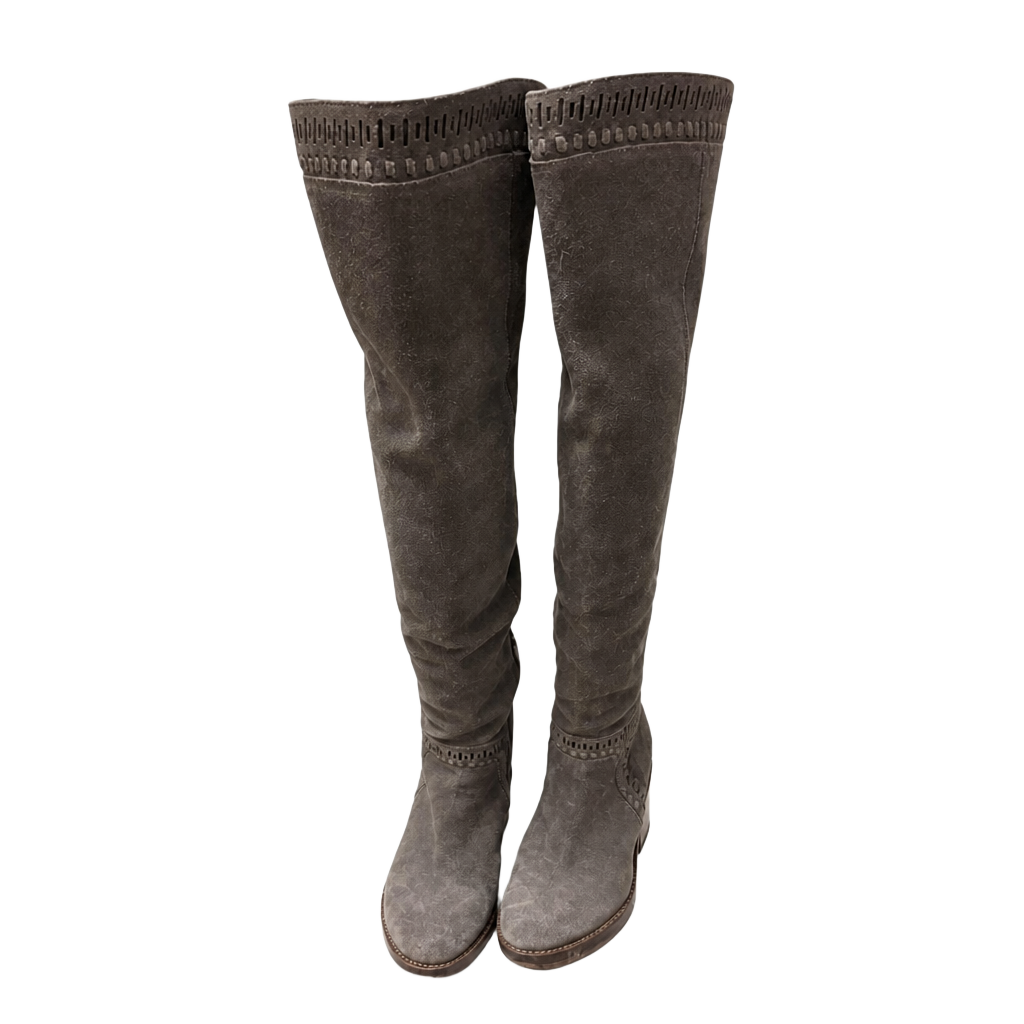 Vince Camuto Madolee Grey Suede Over The Knee Boots Size 9M 1